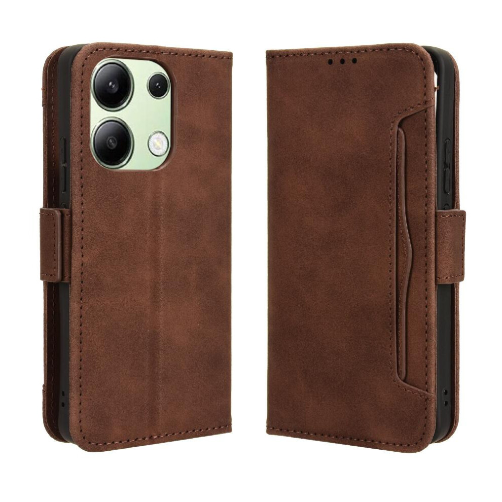 (Brown) Case For Xiaomi Redmi Note 13 4G Magnetic Closure Adjustable Detachable Card Holder Leather Wallet Cover Brown 764762588946