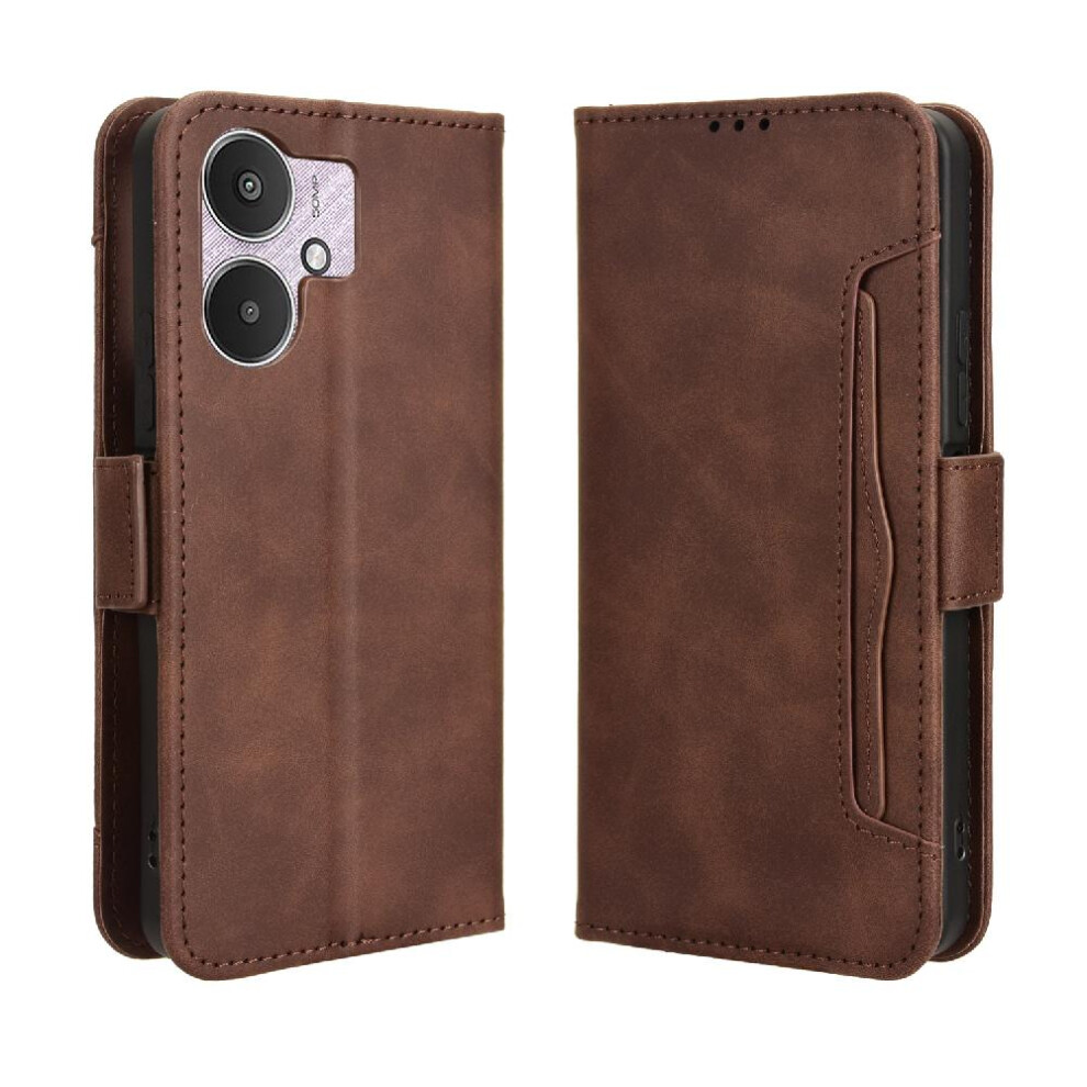 (Brown) Case For Xiaomi Redmi 13C 5G/4G Magnetic Closure Leather Wallet Cover Adjustable Detachable Card Holder Brown 764762589349