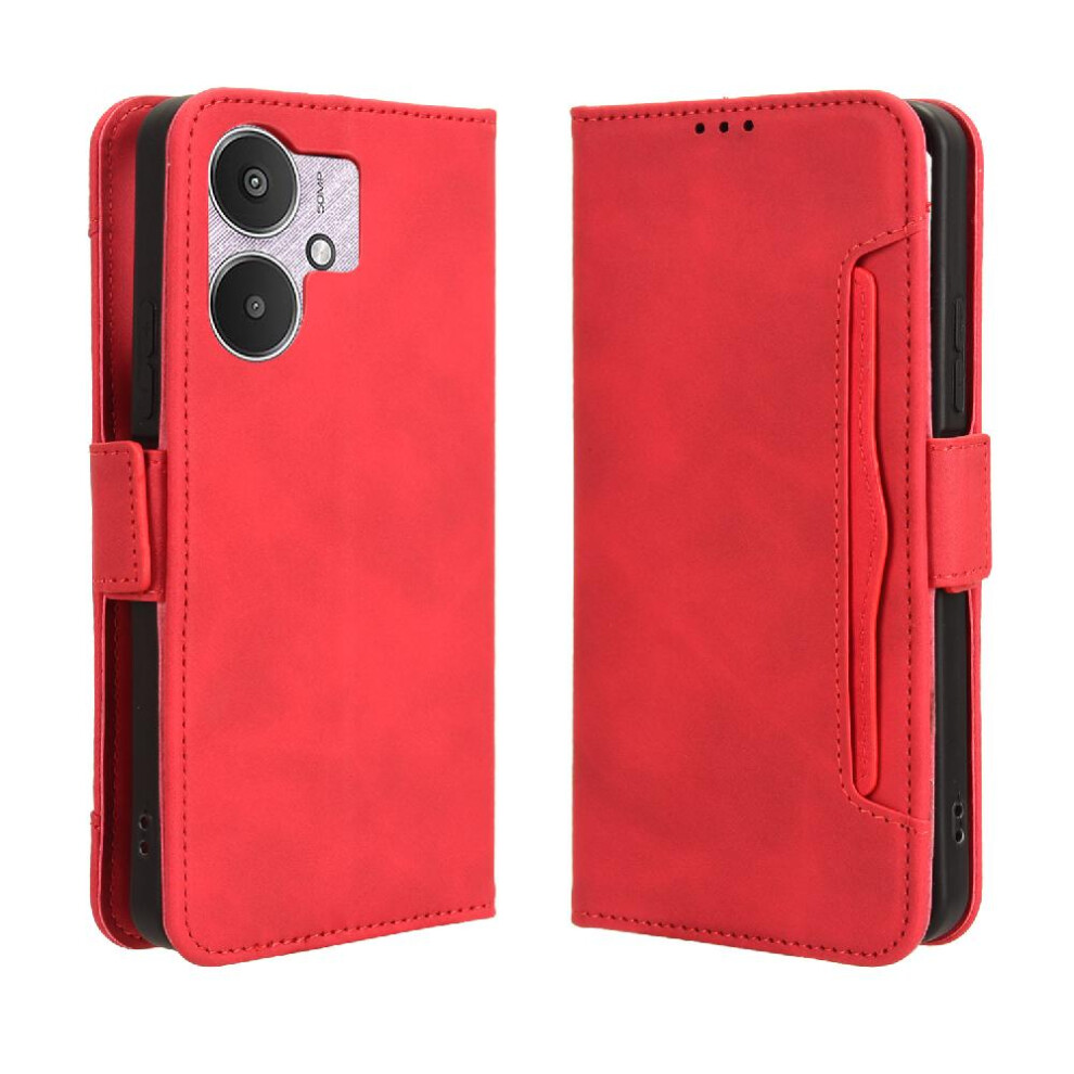(Red) Case For Xiaomi Mi 13C 5G/4G Magnetic Closure Leather Wallet Cover Adjustable Detachable Card Holder Red 764762589356