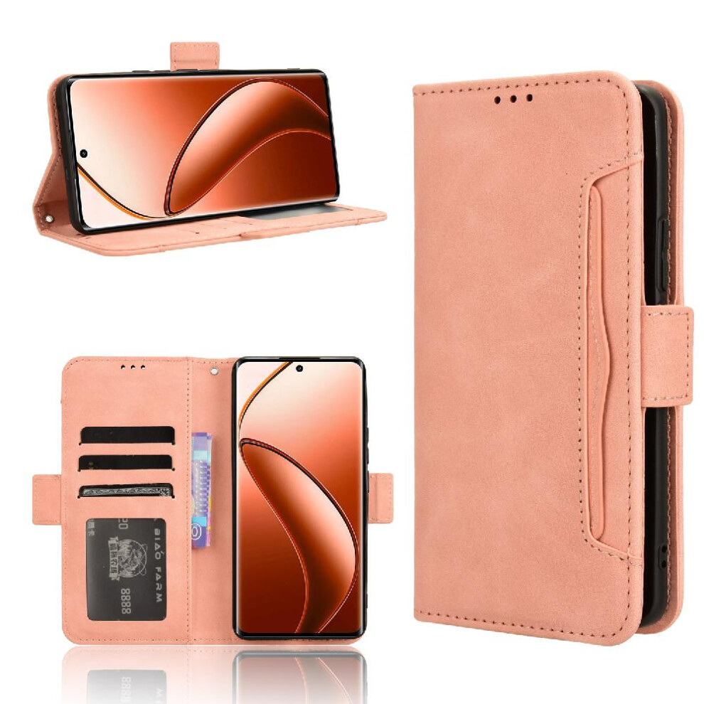 Photos - Case For Realme 12 PRO/PRO PLUS 5G Magnetic Closure Adjustable Detachable Card Holder Leather Wallet Cover(Pink)