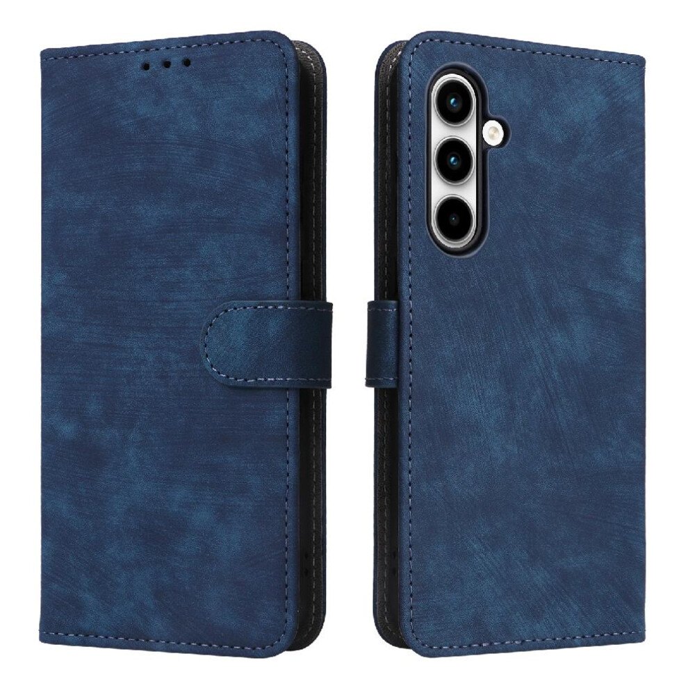 (Blue) Case For Samsung Galaxy A35 5G Flip Folio Wallet Card Slots Cover RFID Blocking Magnetic Closure PU Leather