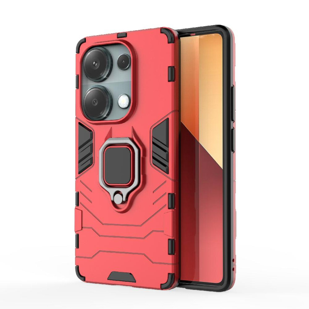 (Red) Case For Xiaomi Mi Note 13 Pro 4G Kickstand Military Drop Protection Shockproof Cover 360Rotating Ring Red 764762591816