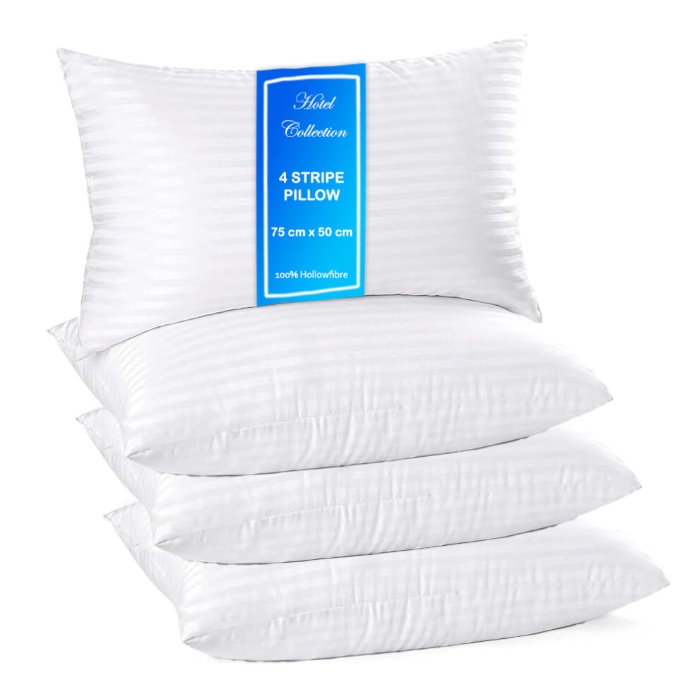 (Pack of 4) Hotel Quality Anti Allergic Bedding Stripe Pillows