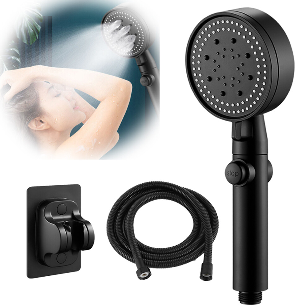Shower Head And Hose Set High Pressure Chrome 5 Mode Massage Power Jet