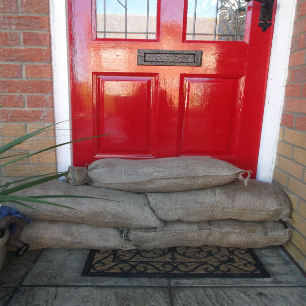 (500, Green) Hessian & Woven Polypropylene Sandbag Sacks Flood Defence White Black Green