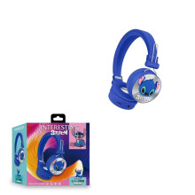 (Stitch Blue02) Kids Headset Cartoon Wireless Bluetooth Headphones