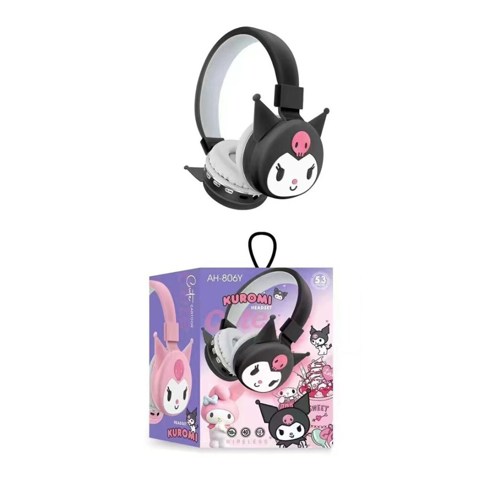 (Kulomi ) Kids Headset Cartoon Wireless Bluetooth Headphones Black 6216101309155