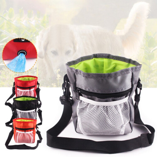 (Grey) Portable Dog Snack Bag Pet Training Accessories 1