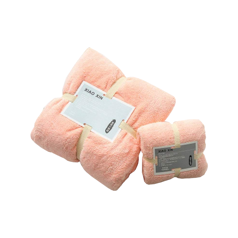 (Pink) Towels 2Pcs Bath Soft Coral Velvet Set-image-OPC-PDN2PJX-NEW