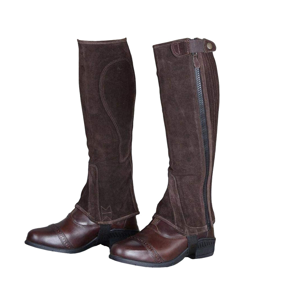 (M S, Brown) Moretta Unisex Adult Suede Half Chaps