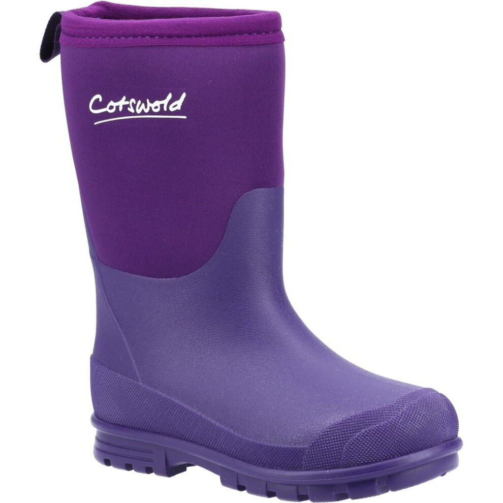 (10.5 UK Child, Purple) Cotswold Childrens/Kids Hilly Neoprene Wellington Boots
