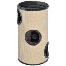 PawHut Cat Scratching Barrel Sisal Activity Center Condo, 70cm, Beige Grey
