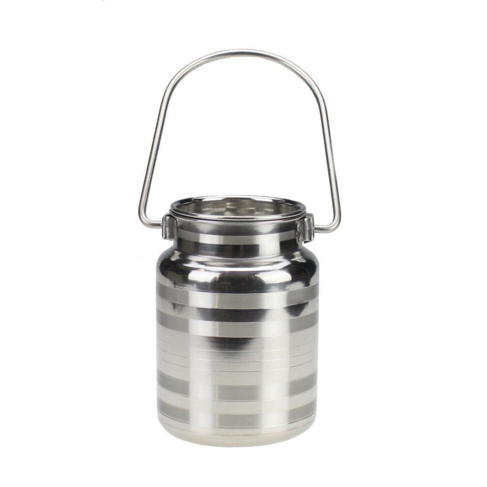 (4 Litre) Stainless Steel Milk Churn Can Jug Canister with Carry Handle and Push Lid Milk