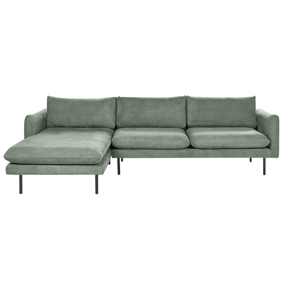 Fabric Corner Sofa Right Hand Green VINTERBRO
