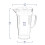 Plastic Juice Jug Serving Pitcher Lid Water Cocktail Drinks Clear 2.5L 2