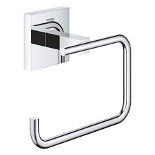 GROHE Start Cube Toilet Roll Holder without Cover (Metal, Wall Mounted, Concealed Fastening, with Screws and Dowels), Size 138 mm, 40978000