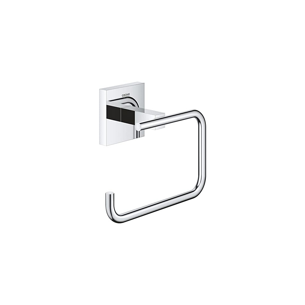 GROHE Start Cube Toilet Roll Holder without Cover (Metal, Wall Mounted, Concealed Fastening, with Screws and Dowels), Size 138 mm, 40978000