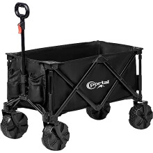 PORTAL Beach Trolley Cart for Sand All Terrain Big Wheels Festival Camping Trolley Folding Beach Wagon Foldable Garden Trolley on Wheels Supports