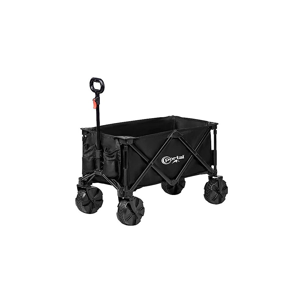 PORTAL Beach Trolley Cart for Sand All Terrain Big Wheels Festival Camping Trolley Folding Beach Wagon Foldable Garden Trolley on Wheels Supports