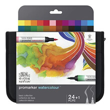 Winsor & Newton Promarker Acquerello, 24 pezzi (Confezione da 1), Collezione Base