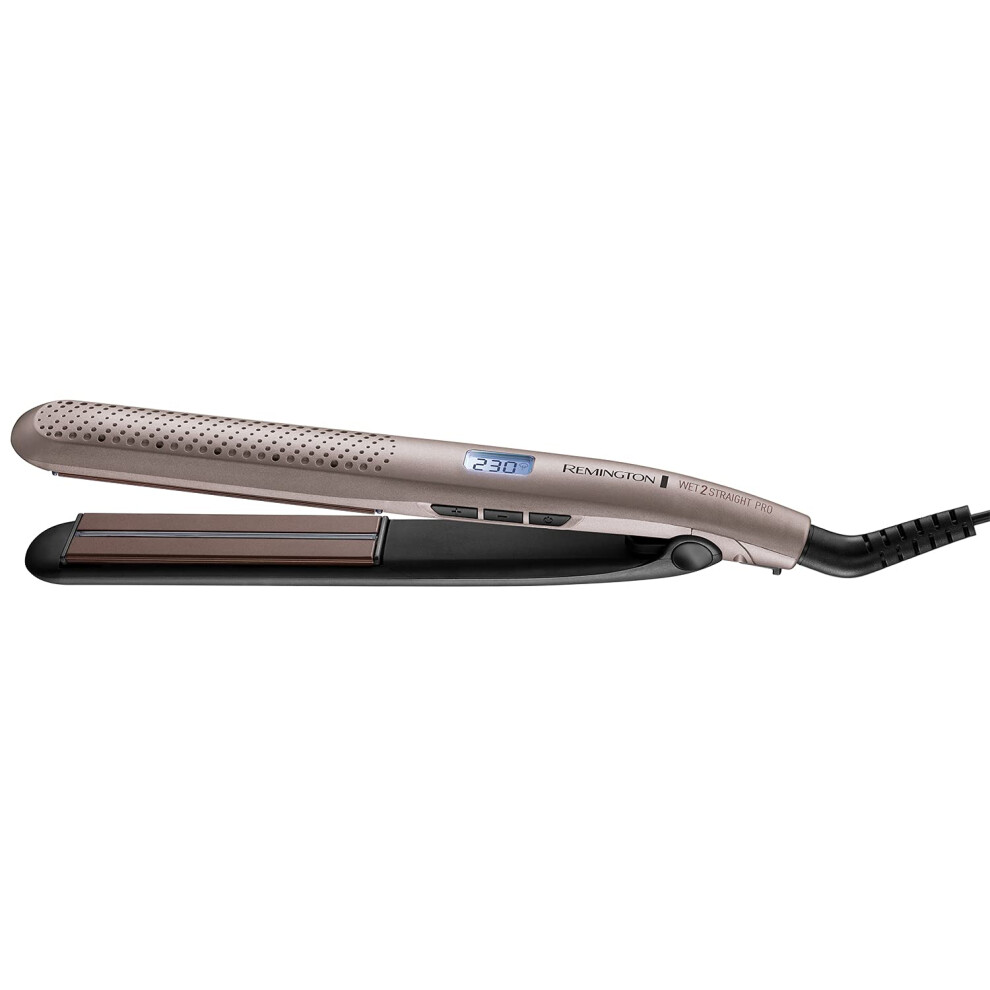 Remington Wet2Straight Pro Hair Straightener - Excl Venting System removes excess water - no need to blow dry. - Moisture sensor- to 230C, S7970
