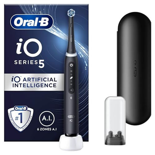 Oral-B iO5 Electric Toothbrushes For Adults, Gifts For Women / Men, 1 Toothbrush Head & Travel Case, 5 Modes With Teeth Whitening