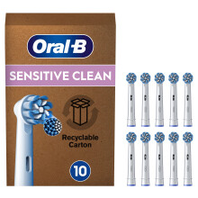 Oral-B Pro Sensitive Clean Electric Toothbrush Head, X-Shaped & Extra Soft Bristles For Gentle Brushing & Plaque Removal, Pack of 10 Toothbrush Heads