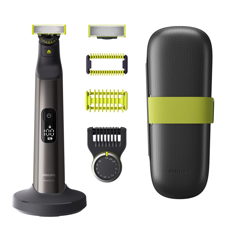 Philips OneBlade Pro 360 Hybrid Face + Body - Electric Beard Trimmer, Shaver and Bodygroomer, 1 x 360 Blade, 1 x 14-length Comb, (model QP6651/30)
