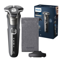 Philips Shaver Series 5000 - Wet & Dry Electric Shaver in Carbon Grey with 1 x Integrated Pop-up Trimmer, Soft Pouch, Protective Cap (Model S5887/13)