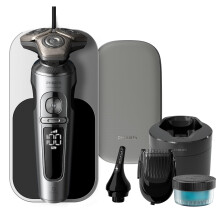 Philips Shaver Series 9000 Prestige, Wet and Dry Electric Shaver, Bright Chrome, Lift & Cut Shaving System, SkinIQ Technology, Beard Styler
