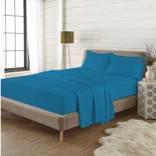 (Small Double, Teal) Thermal Flannelette Brushed Cotton Fitted Sheets