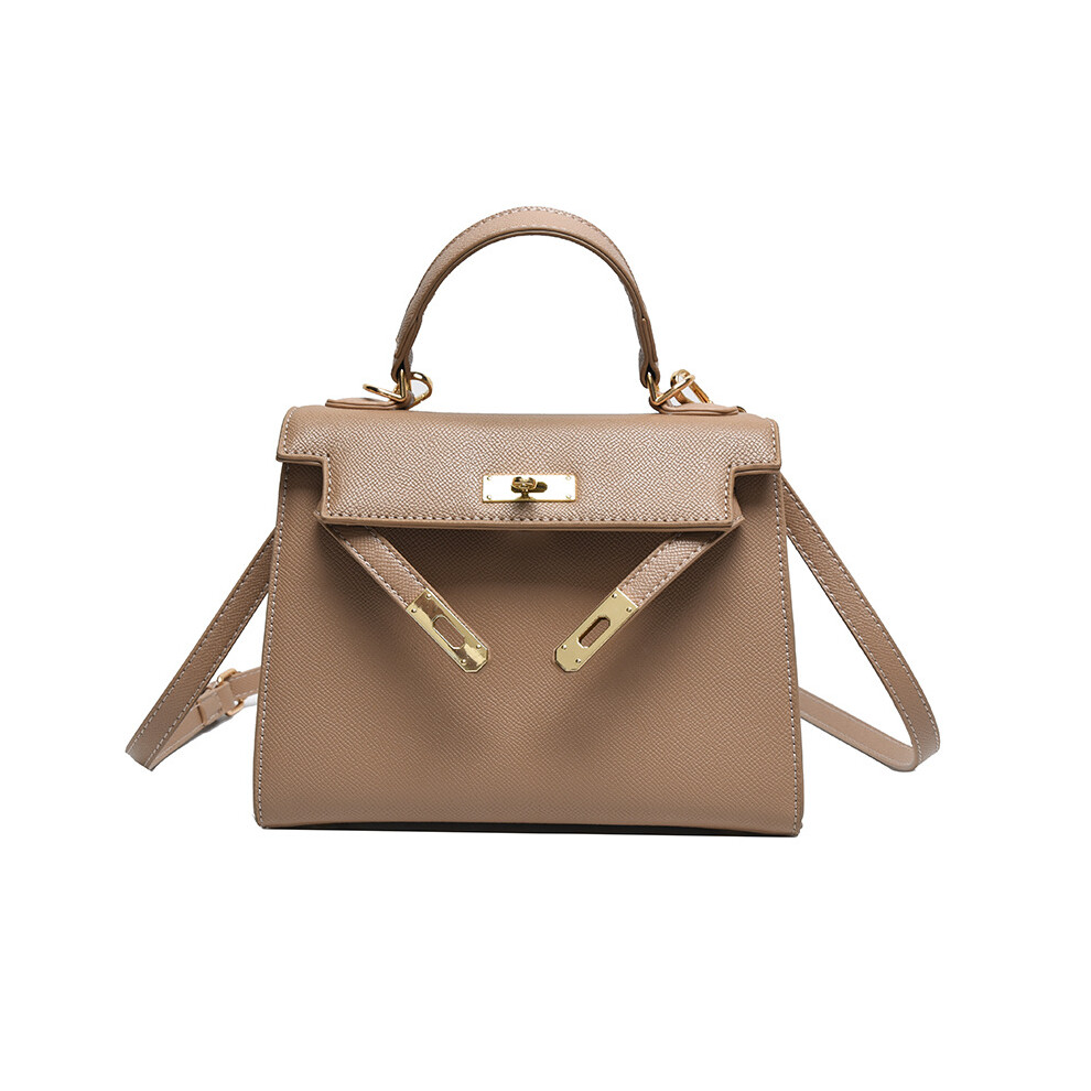 (Khaki) Womens Handbag Shoulder Bag Crossbody Bag Pu Large Capacity Portable Fashion
