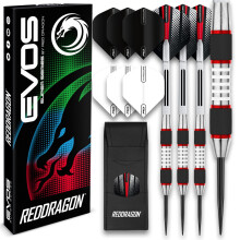 RED DRAGON Evos: 26 Gram Tungsten Darts Set with Flights, Shafts (Stems) and Wallet