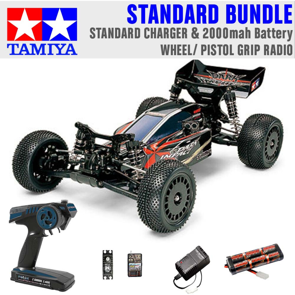 TAMIYA RC 58370 Dark Impact 4WD 1:10 Standard Wheel Radio Bundle