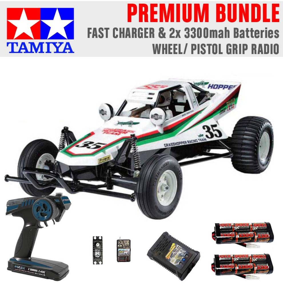 TAMIYA RC 58346 The Grasshopper off-road buggy 1:10 Premium Wheel Radio Bundle