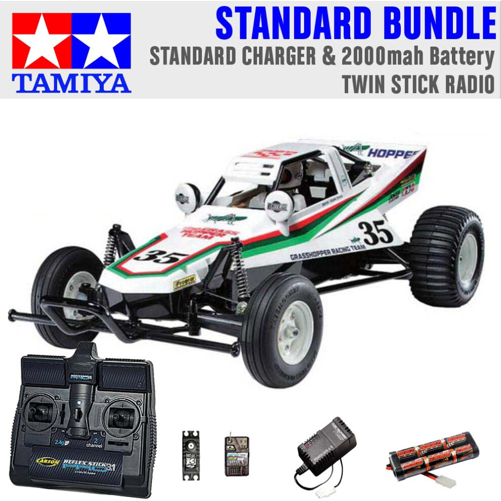 TAMIYA RC 58346 The Grasshopper off-road buggy 1:10 Standard Stick Radio Bundle