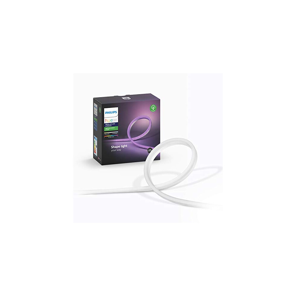 Philips Hue And Colour Ambiance Outdoor Lightstrip [2M] Smart Led Lightstrip, Requires A Hue Bridge (Sold Separately), Works With Alexa White
