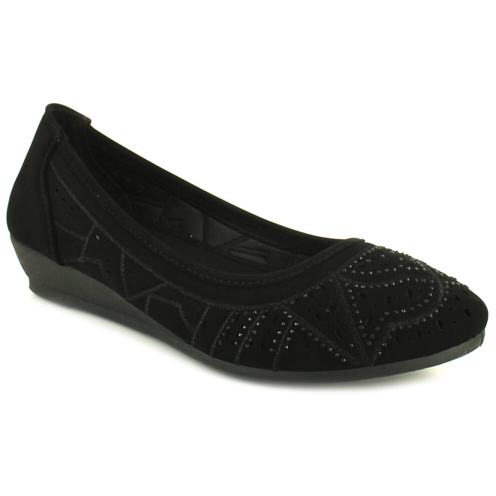 (Black, 5 (Adults')) Platino Womens Shoes Wedges Tasha Slip On black UK Size