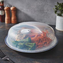 2x 30cm Microwave Food Cover Plastic Plate Dome Cover Splatter Guard