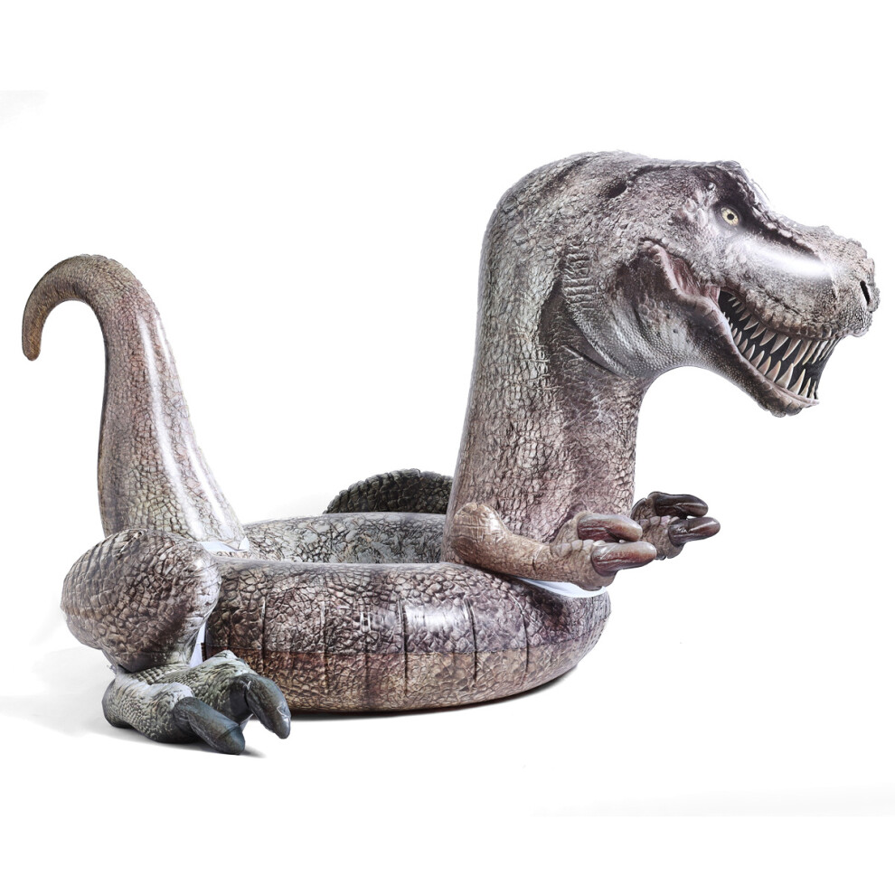 Dinamr Adult Tyrannosaurus Rex Inflatable Swimming Ring - Extra-Large Thickened Pvc For Stable Pool Fun