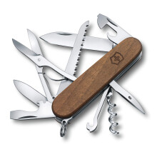 Victorinox Huntsman Sveitsiläinen Taskuveitsi, Kevyt, Monitoimityökalu, 13 Toimintoa, Korkinavaaja, Terä, Purkinavaaja, Puu -