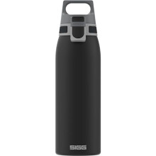 SIGG - Stainless Steel Water Bottle - Shield ONE Black - Suitable For Carbonated Beverages - Leakproof - Lightweight - BPA Free - Black - 1 L