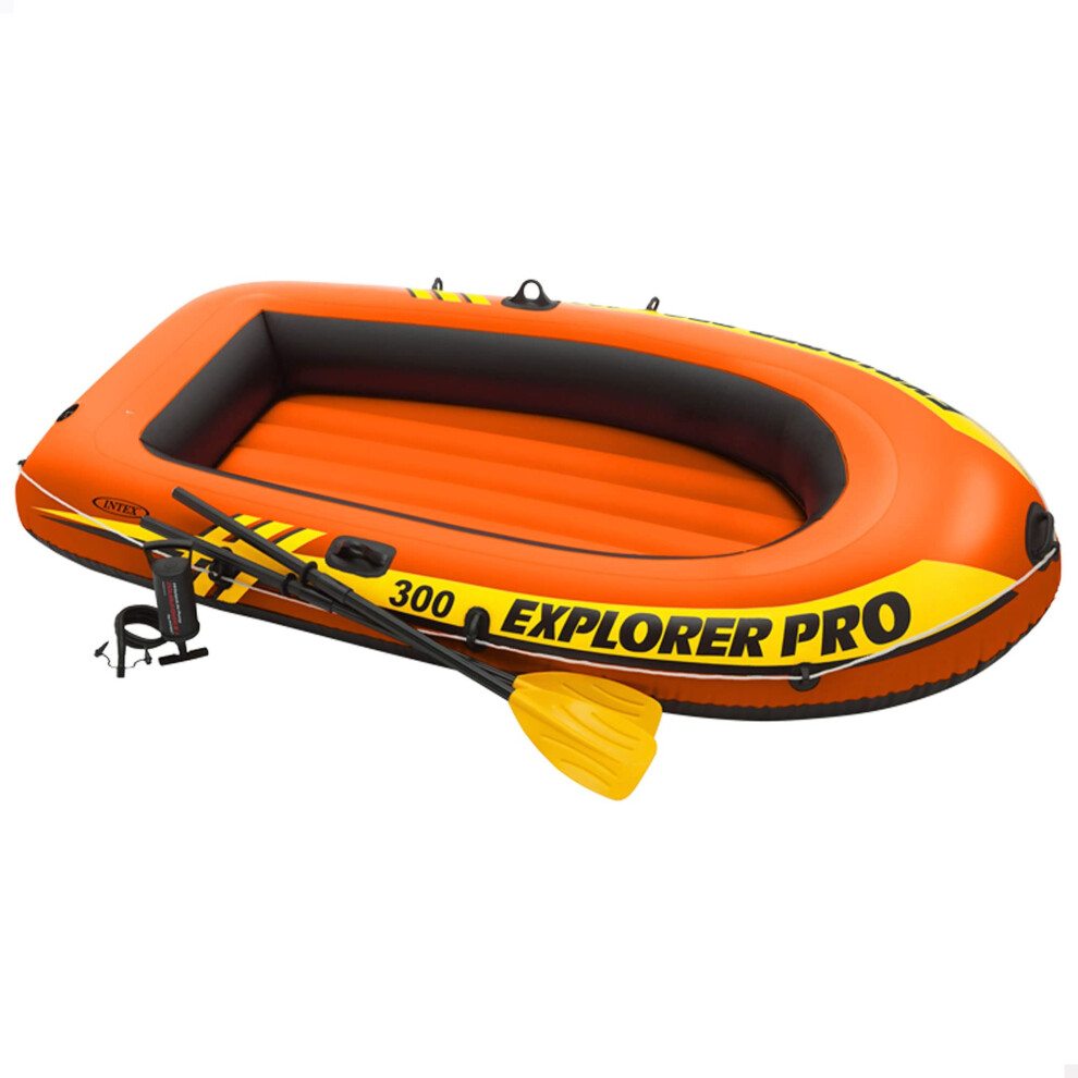 Intex Explorer Pro Inflatable Boat, Boat + Paddles + Pump, Three Person (244 x 117 x 36 cm)