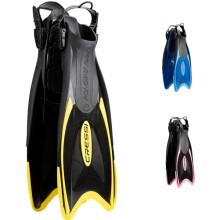 Cressi Palau Fins - Adult and Child Adjustable Diving, Apnea and Snorkelling Flippers Fins, Black / Yellow, UK 10/12 - EU L/XL 44/47