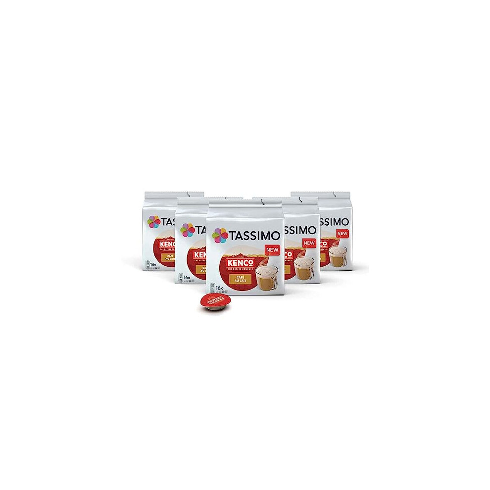 Tassimo Kenco Café Au Lait Coffee Pods X16 (Pack Of 5, Total 80 Capsules)