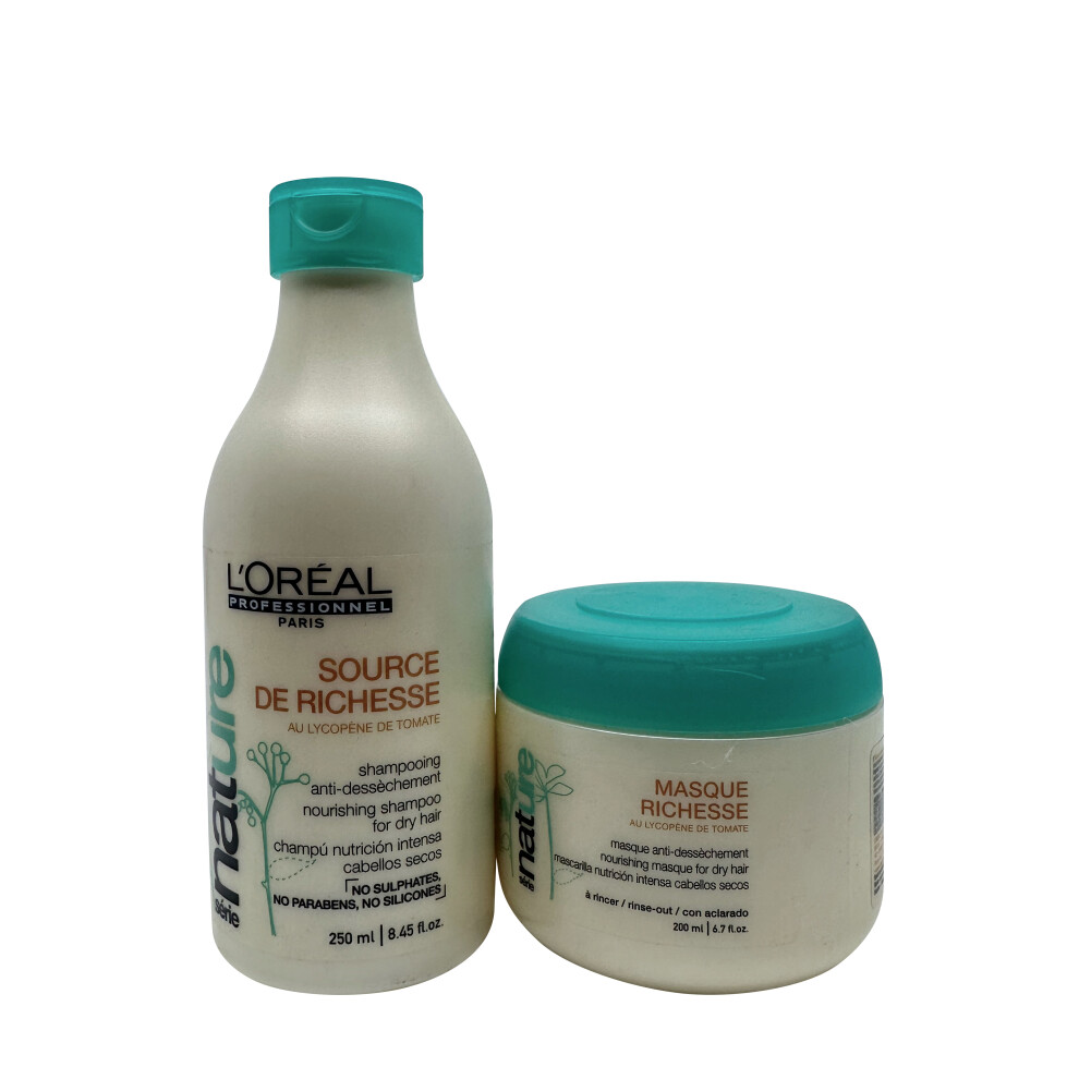 L'Oreal Source de Richesse Shampoo 8.45 OZ & Masque Richesse 6.7 OZ Set