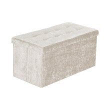 (2 Sear (78x38x38cm), Cream) Folding Velvet Storage Box Toy Cloth Organizer Box