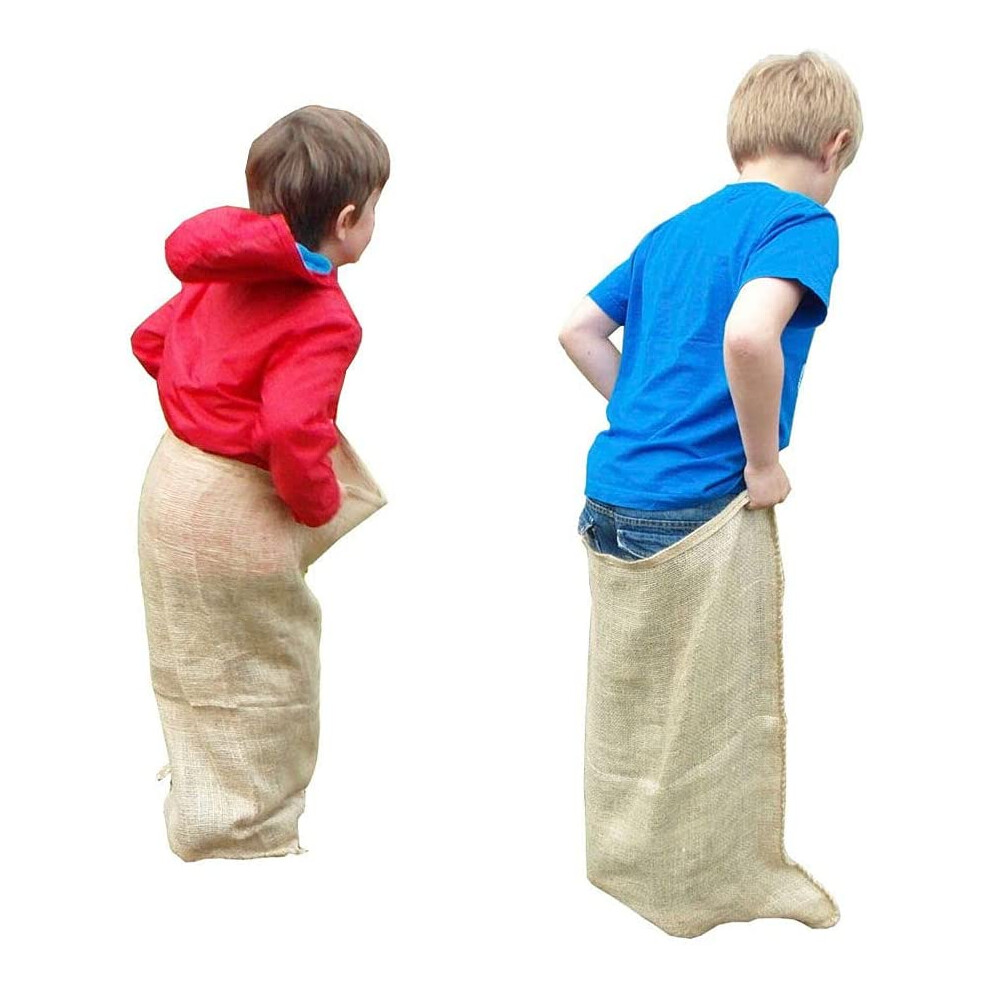 Yuzet Adults and Kids School Sports Day Jump Sack Race Racing Hessian Jute Bag