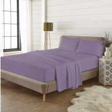 (Double, Lilac) Thermal Flannelette Flat Bed Sheets, 100% Brushed Cotton, Luxurious Ultra-Soft 200 GSM, 10 Colours, UK Sizes Single to Super King