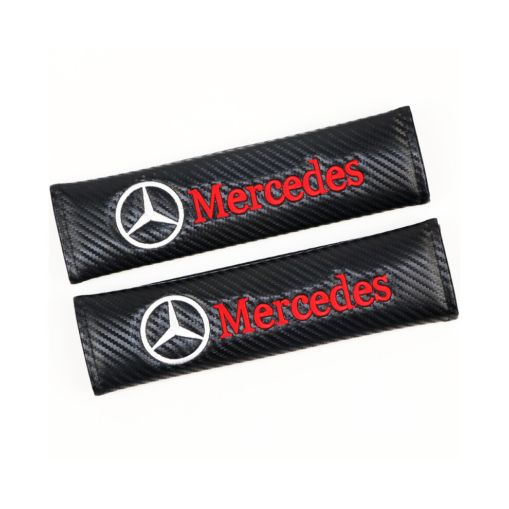 Starfull 2Pcs Mercedes Car Seat Belt Cover Safety Shoulder Strap Cushion Pad